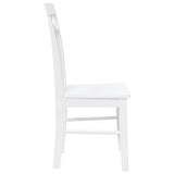 Chaises à manger 2 pcs blanc bois massif caoutchouc