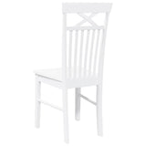 Chaises à manger 2 pcs blanc bois massif caoutchouc