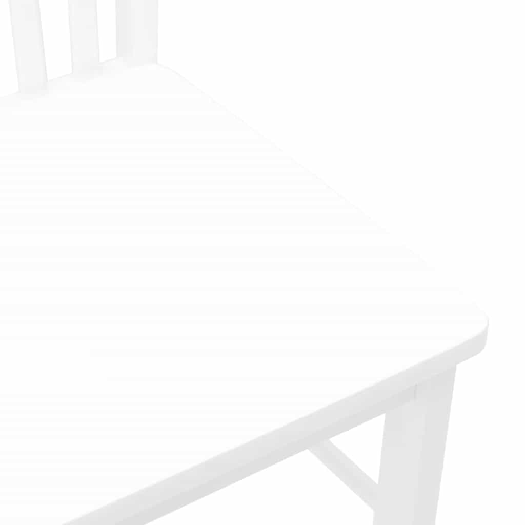 Chaises à manger 2 pcs blanc bois massif caoutchouc