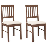 Chaises à manger coussins 2 pcs marron bois massif caoutchouc