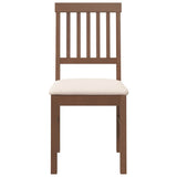 Chaises à manger coussins 2 pcs marron bois massif caoutchouc