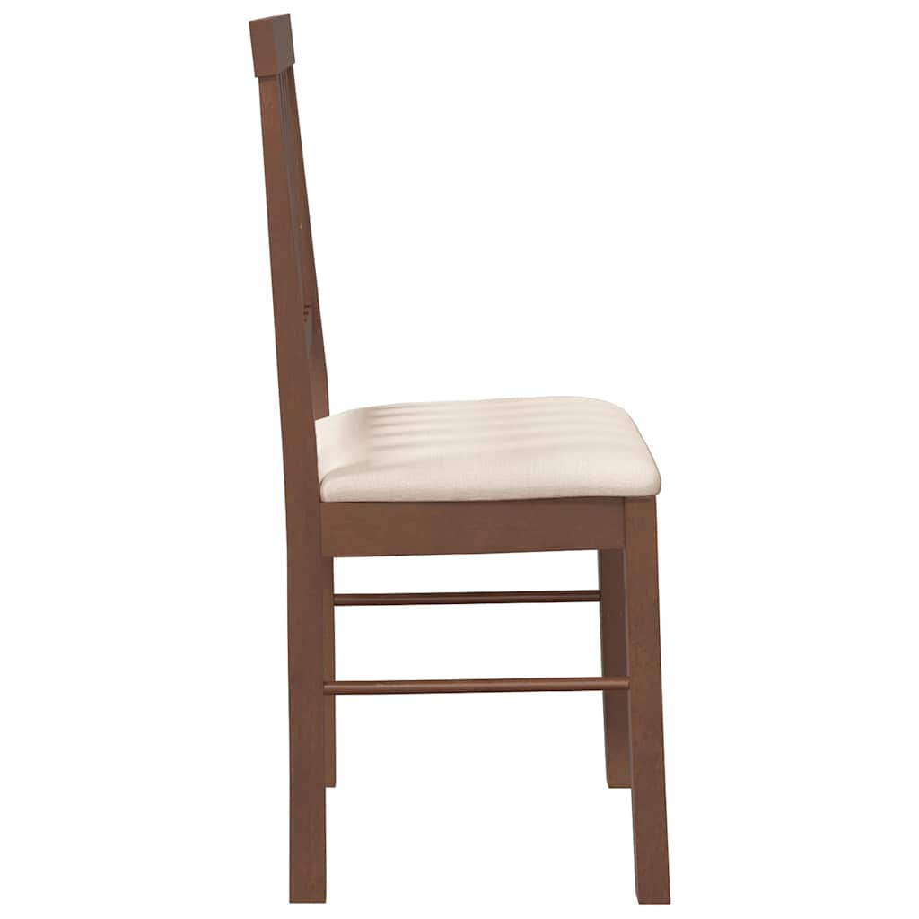 Chaises à manger coussins 2 pcs marron bois massif caoutchouc