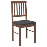 Chaises à manger coussins 2 pcs marron bois massif caoutchouc