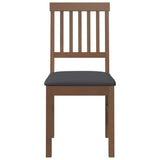 Chaises à manger coussins 2 pcs marron bois massif caoutchouc