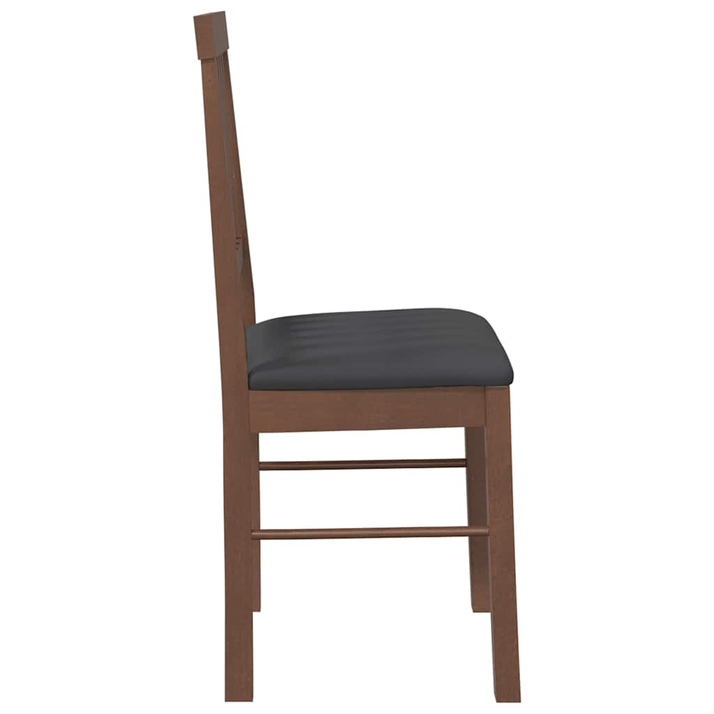 Chaises à manger coussins 2 pcs marron bois massif caoutchouc