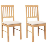 Chaises à manger coussins 2 pcs bois massif caoutchouc