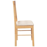 Chaises à manger coussins 2 pcs bois massif caoutchouc