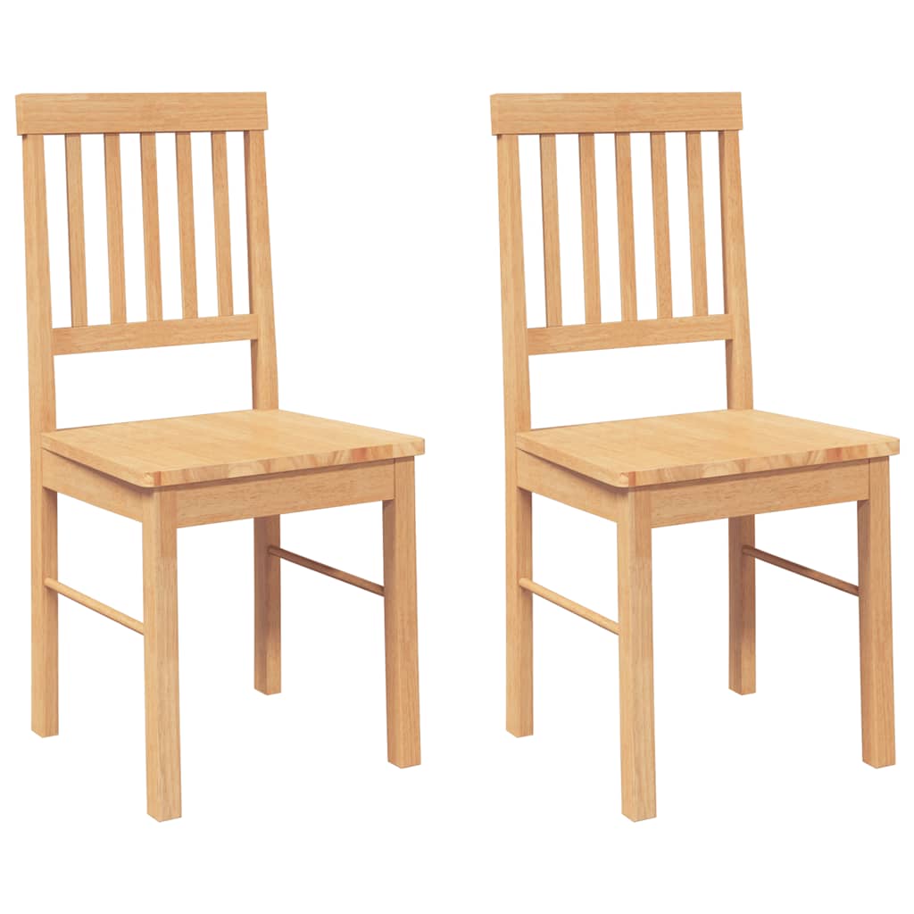 Chaises à manger 2 pcs bois massif caoutchouc