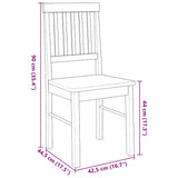 Chaises à manger 2 pcs bois massif caoutchouc