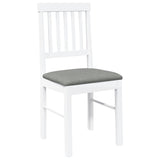 Chaises à manger coussins 2 pcs blanc bois massif caoutchouc