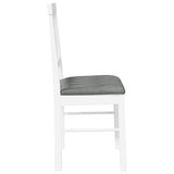 Chaises à manger coussins 2 pcs blanc bois massif caoutchouc