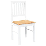 Chaises à manger 2 pcs blanc bois massif caoutchouc