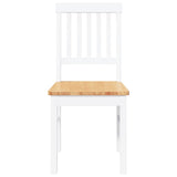 Chaises à manger 2 pcs blanc bois massif caoutchouc