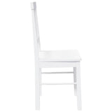 Chaises à manger 2 pcs blanc bois massif caoutchouc