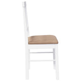 Chaises à manger coussins 2 pcs blanc bois massif caoutchouc