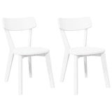 Chaises à manger 2 pcs blanc bois massif caoutchouc