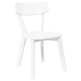 Chaises à manger 2 pcs blanc bois massif caoutchouc