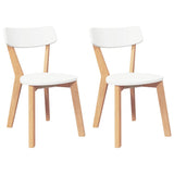 Chaises à manger 2 pcs bois massif caoutchouc