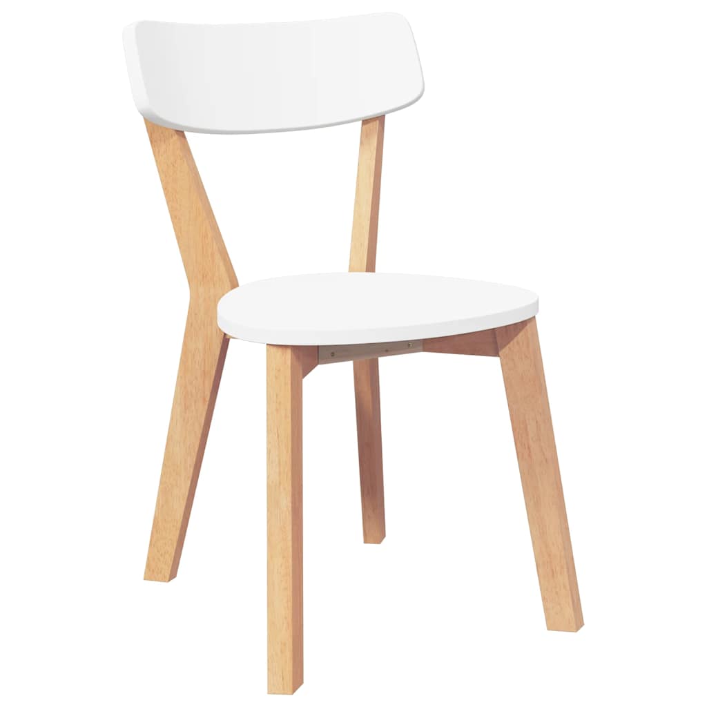 Chaises à manger 2 pcs bois massif caoutchouc