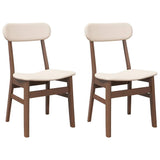 Chaises à manger coussins 2 pcs marron bois massif caoutchouc