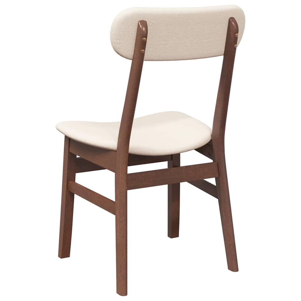 Chaises à manger coussins 2 pcs marron bois massif caoutchouc