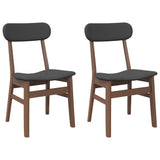 Chaises à manger coussins 2 pcs marron bois massif caoutchouc