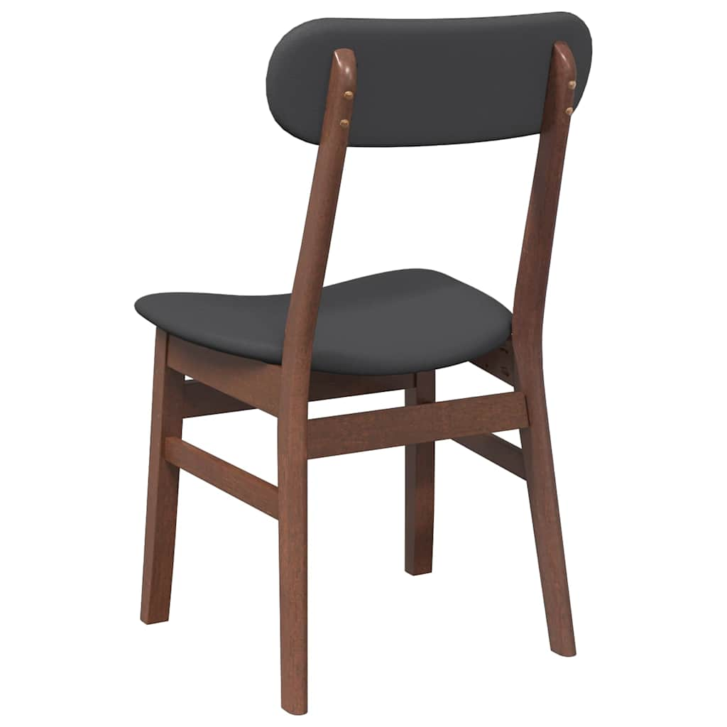 Chaises à manger coussins 2 pcs marron bois massif caoutchouc