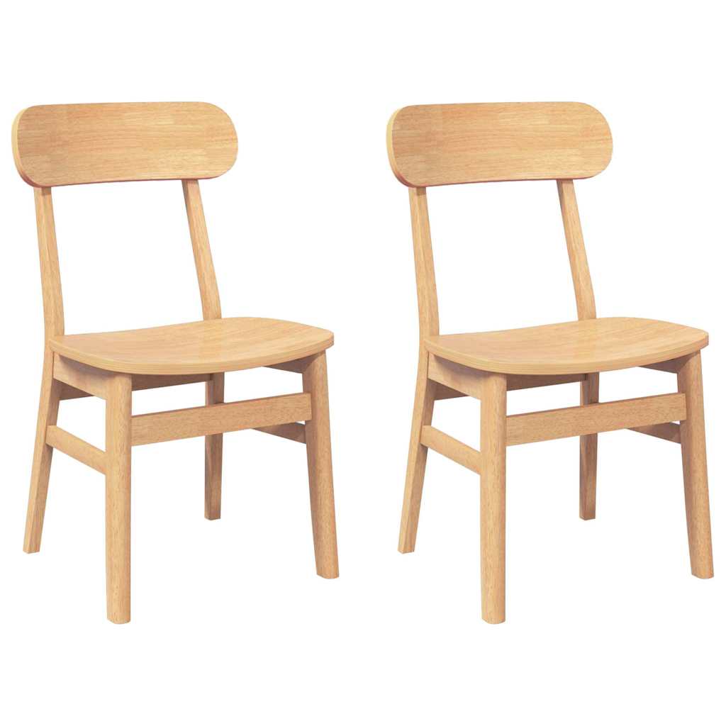 Chaises à manger 2 pcs bois massif caoutchouc