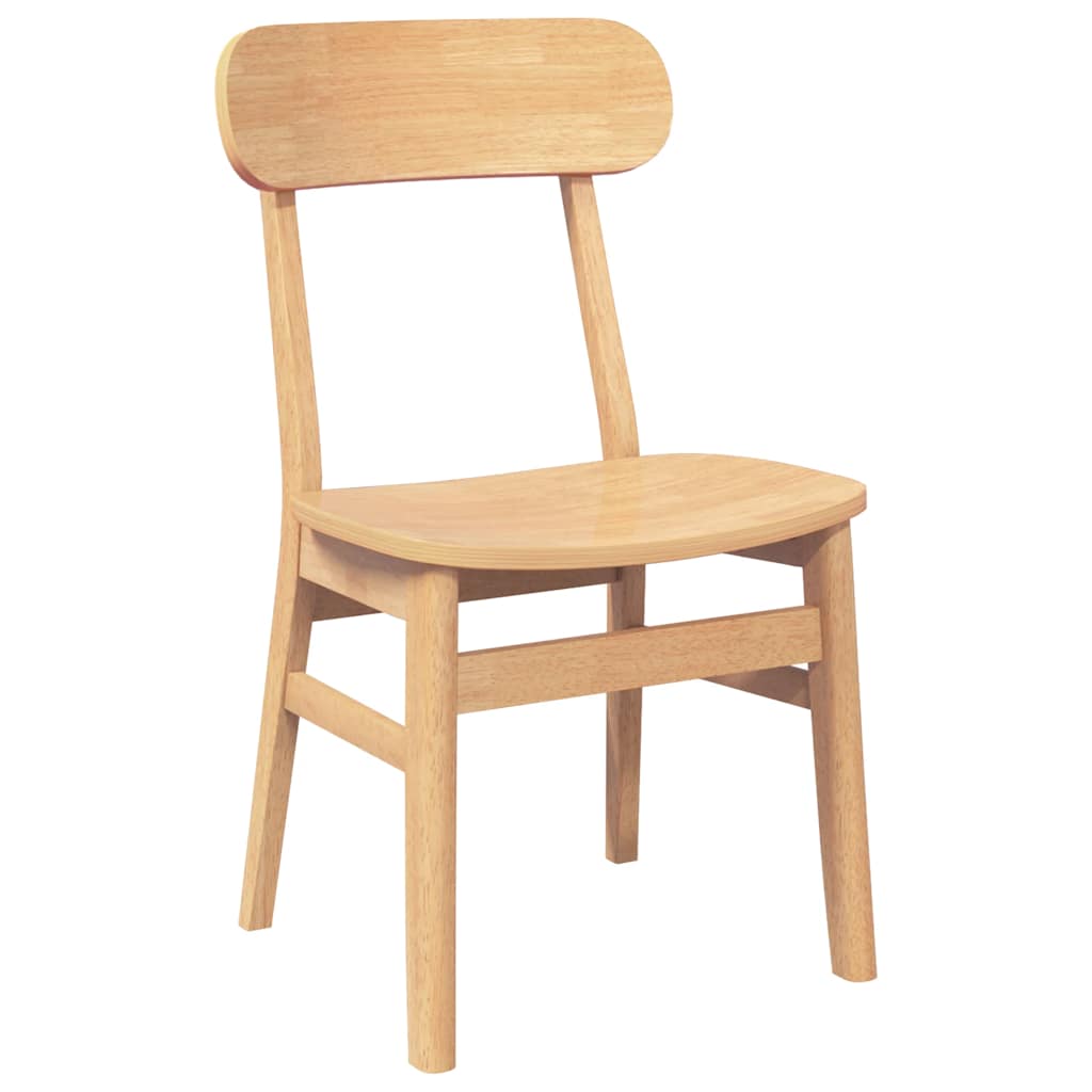 Chaises à manger 2 pcs bois massif caoutchouc