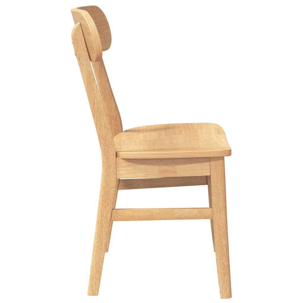 Chaises à manger 2 pcs bois massif caoutchouc