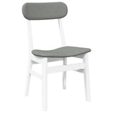 Chaises à manger coussins 2 pcs blanc bois massif caoutchouc