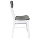 Chaises à manger coussins 2 pcs blanc bois massif caoutchouc