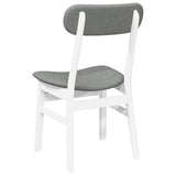 Chaises à manger coussins 2 pcs blanc bois massif caoutchouc