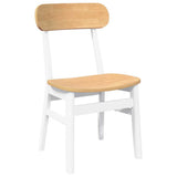 Chaises à manger 2 pcs blanc bois massif caoutchouc