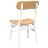 Chaises à manger 2 pcs blanc bois massif caoutchouc