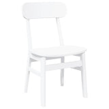 Chaises à manger 2 pcs blanc bois massif caoutchouc