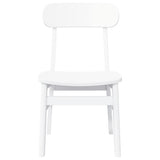 Chaises à manger 2 pcs blanc bois massif caoutchouc