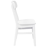 Chaises à manger 2 pcs blanc bois massif caoutchouc