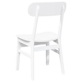 Chaises à manger 2 pcs blanc bois massif caoutchouc