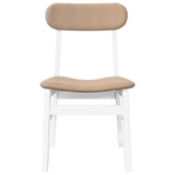 Chaises à manger coussins 2 pcs blanc bois massif caoutchouc