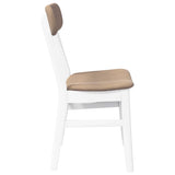 Chaises à manger coussins 2 pcs blanc bois massif caoutchouc