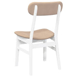 Chaises à manger coussins 2 pcs blanc bois massif caoutchouc