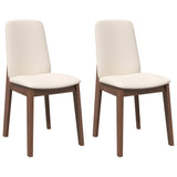 Chaises à manger coussins 2 pcs marron bois massif caoutchouc