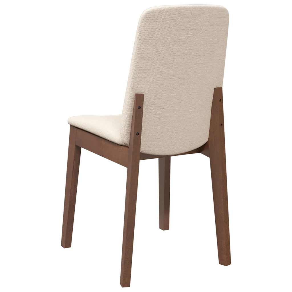 Chaises à manger coussins 2 pcs marron bois massif caoutchouc