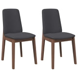 Chaises à manger coussins 2 pcs marron bois massif caoutchouc