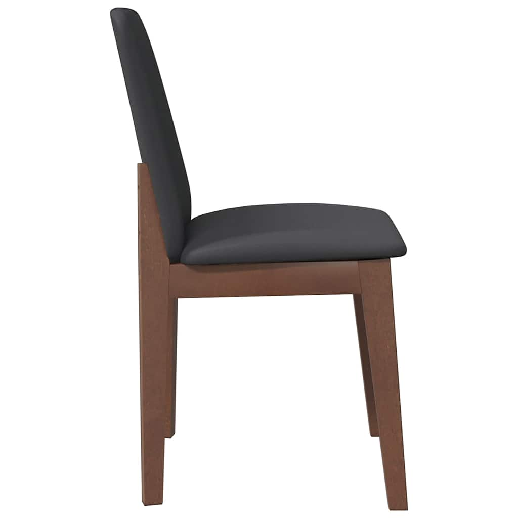 Chaises à manger coussins 2 pcs marron bois massif caoutchouc