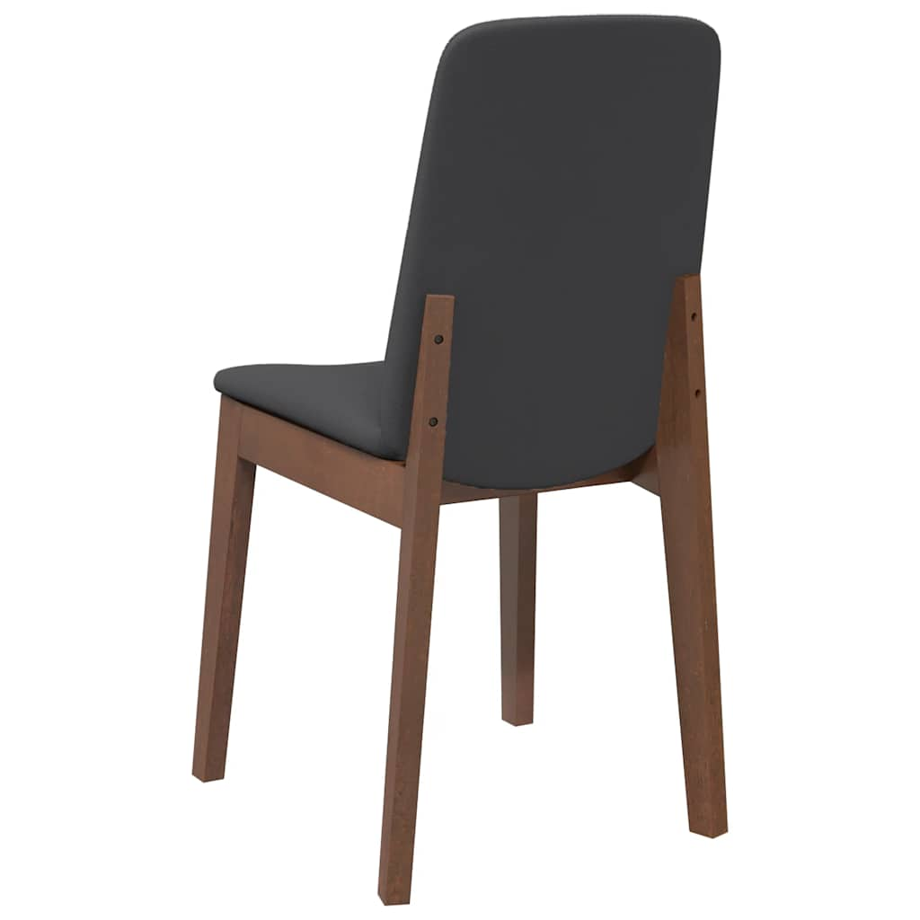 Chaises à manger coussins 2 pcs marron bois massif caoutchouc