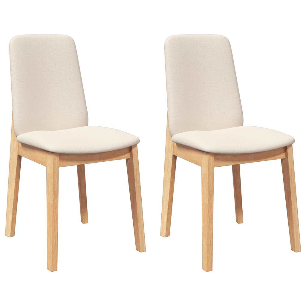 Chaises à manger coussins 2 pcs bois massif caoutchouc