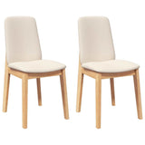 Chaises à manger coussins 2 pcs bois massif caoutchouc