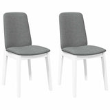 Chaises à manger coussins 2 pcs blanc bois massif caoutchouc